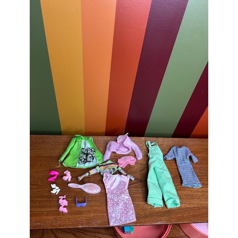1990s vintage Barbie outfits overalls and assesories clothes collectable fashion